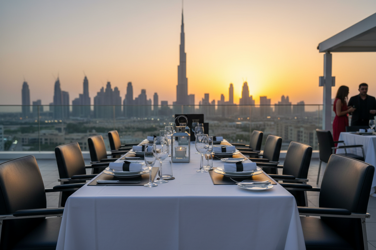 Rooftop Dubai - tavolo da 10 postazioni